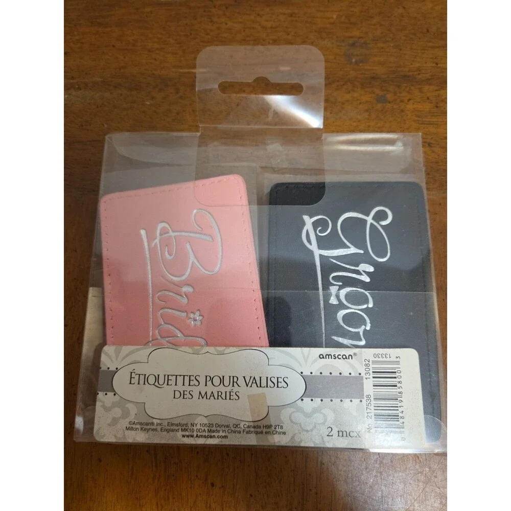 WEDDING AND BRIDAL Bride and Groom LUGGAGE TAGS (2) ~ Party Supplies Favors Love